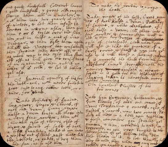 Newton hand written notes